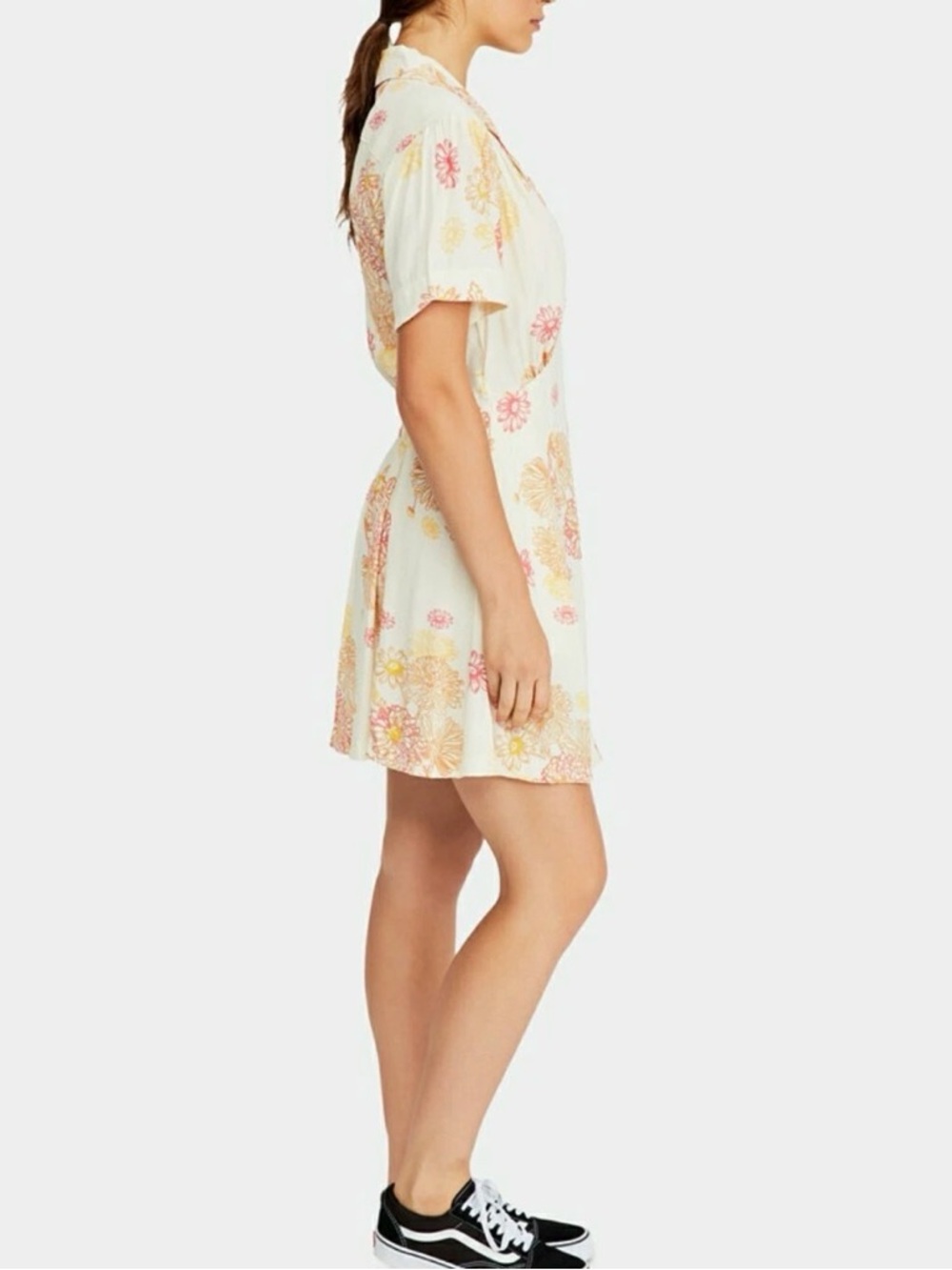 Free People off White mini Floral Print Dress - Picture 2 of 7